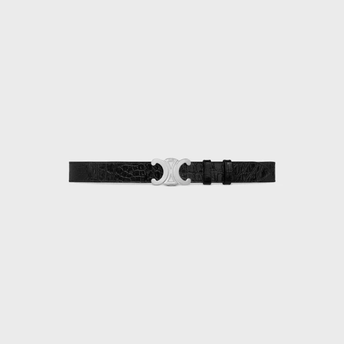 Triomphe Belt 30Mm in Crocodile Embossed Calfskin Triomphe Belt 30Mm in Crocodile Embossed Calfskin