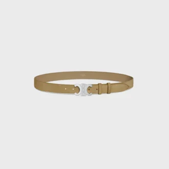 Triomphe Belt 30Mm in Suede Calfskin