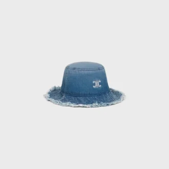 Triomphe Bucket Hat in Cotton Denim