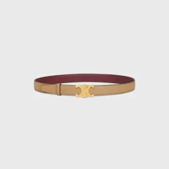 Triomphe Buckle in Metal & Reversible Strap 25Mm in Smooth and Grained Calfskin