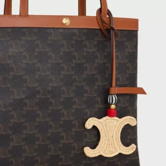 triomphe charm in raffia and natural calfskin 2 330x330 - Triomphe Charm in Raffia and Natural Calfskin