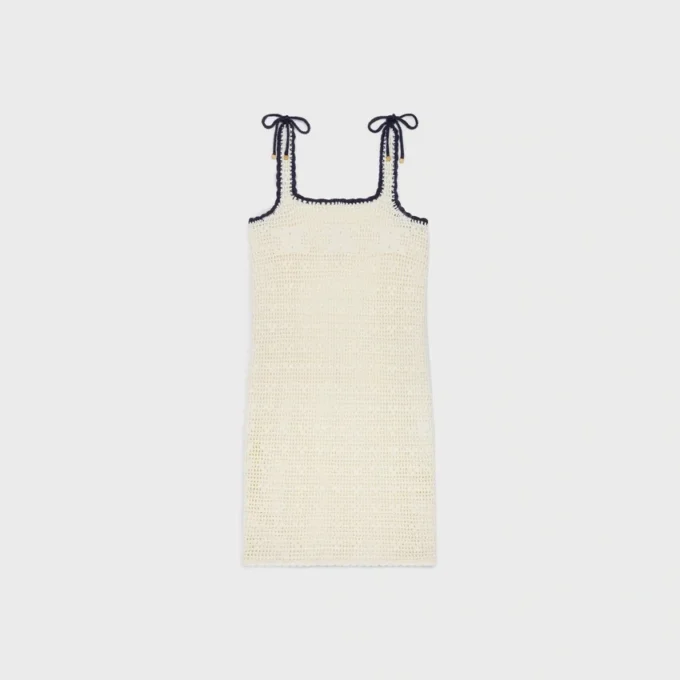 Triomphe Mini Dress in Crocheted Cotton Triomphe Mini Dress in Crocheted Cotton