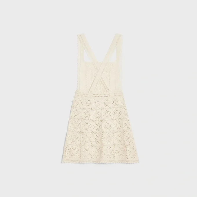 Triomphe Mini Dress in Crocheted Cotton Triomphe Mini Dress in Crocheted Cotton