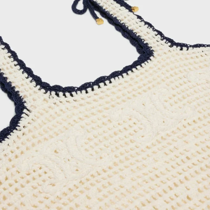 Triomphe Mini Dress in Crocheted Cotton Triomphe Mini Dress in Crocheted Cotton