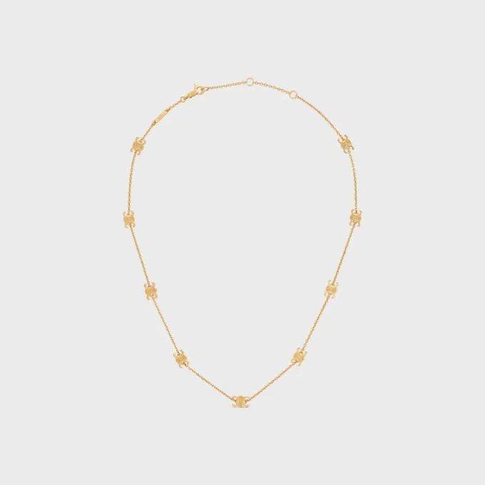 Triomphe Mini Triomphe Necklace in Brass with Gold Finish Triomphe Mini Triomphe Necklace in Brass with Gold Finish