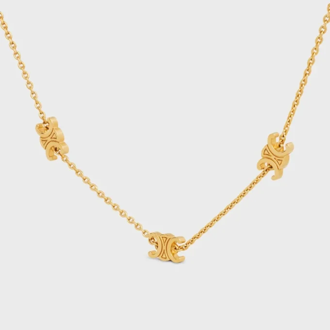 Triomphe Mini Triomphe Necklace in Brass with Gold Finish Triomphe Mini Triomphe Necklace in Brass with Gold Finish