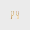 Triomphe Rhinestone Earrings in Brass with Gold Finish and Crystals