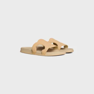 Triomphe Slide in Suede Calfskin