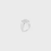 Triomphe Square Signet Ring in Brass with Rhodium Finish Triomphe Square Signet Ring in Brass with Rhodium Finish