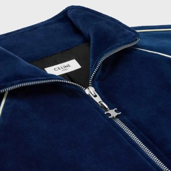 Triomphe Tracksuit Jacket in Velvet Jersey