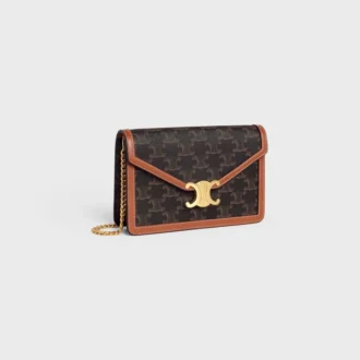 Wallet on Chain Margo in Triomphe Canvas and Calfskin