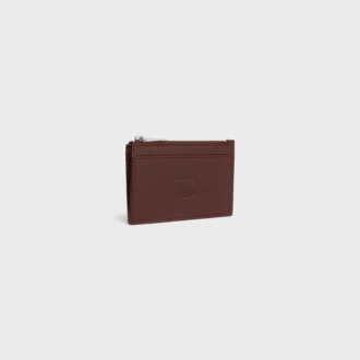 Zipped Card Holder in Satinated Calfskin with Triomphe Embossed Zipped Card Holder in Satinated Calfskin with Triomphe Embossed