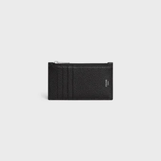 Zipped Compact Card Holder in Grained Calfskin Zipped Compact Card Holder in Grained Calfskin