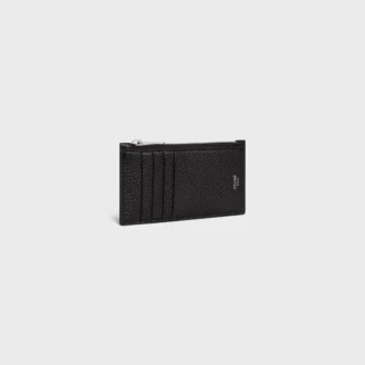 Zipped Compact Card Holder in Grained Calfskin Zipped Compact Card Holder in Grained Calfskin